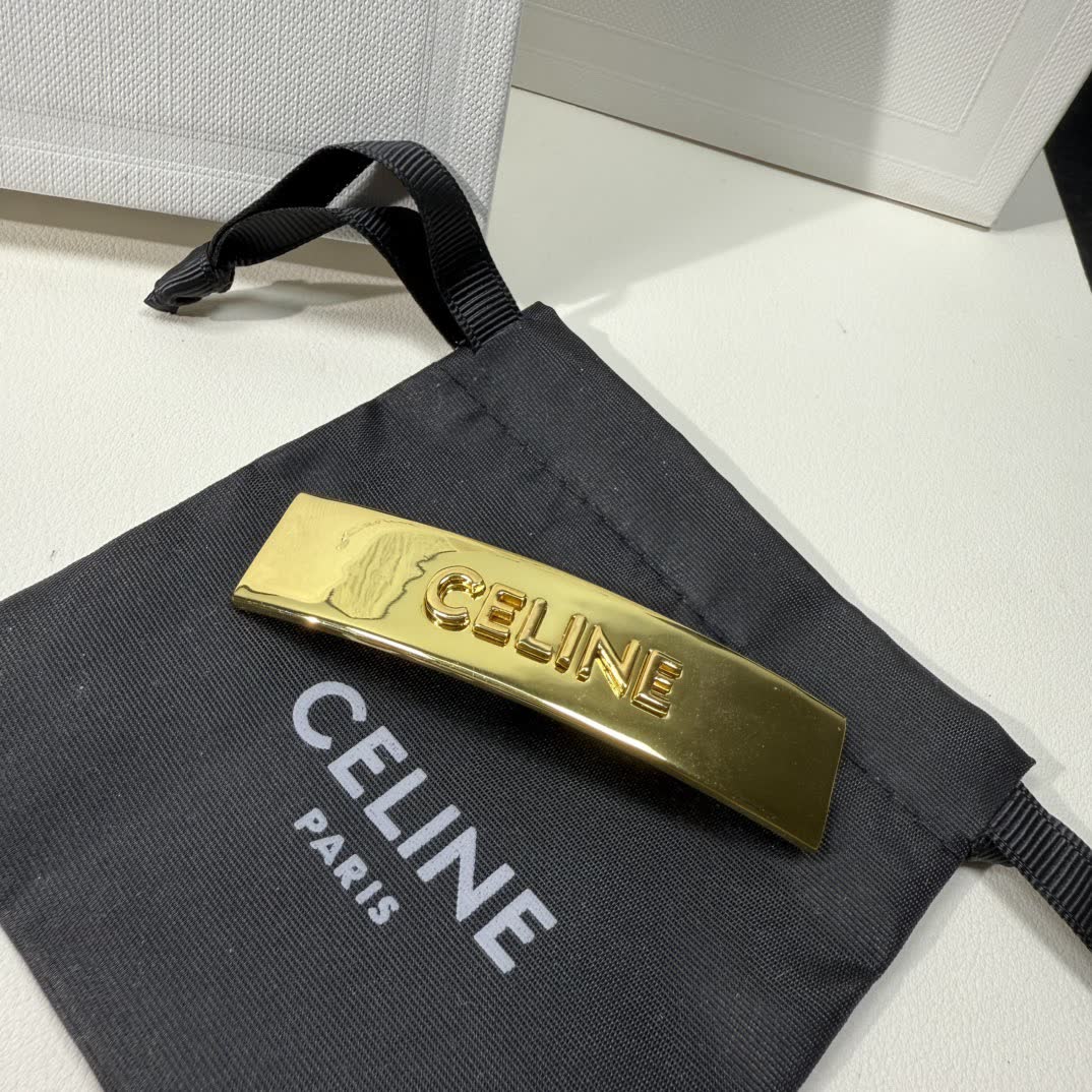 Celine Paris Gold Tone Hair Clip